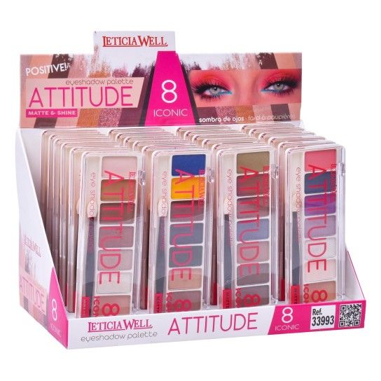 PALETA SOMBRAS 8 CORES ATTITUDE 33993 CX24
