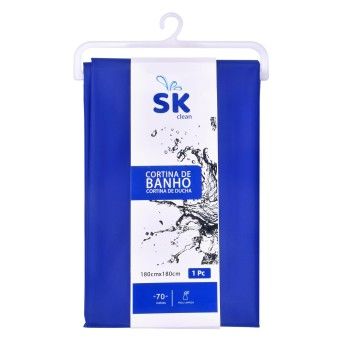 CORTINA WC 1.8X1.8M PVC AZUL 1589-112-D CX60