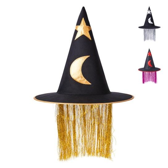 CHAPEU BRUXA C/CABELO HALLOWEEN