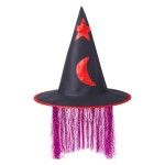 CHAPEU BRUXA C/CABELO HALLOWEEN