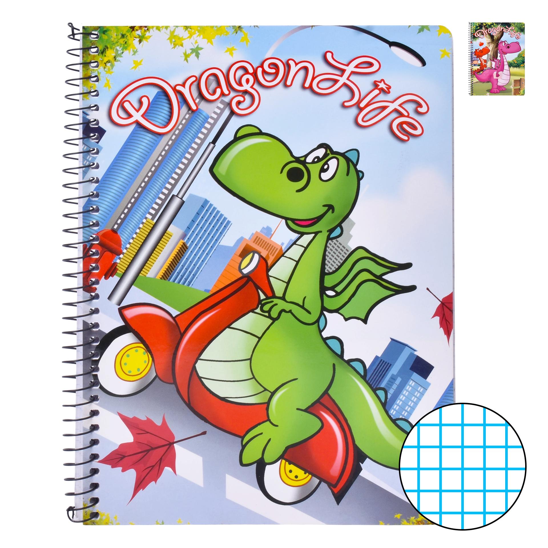 CADERNO ESPIRAL A5 80F QUADR DRAGON LIF CADERNO ESPIRAL A5 80F QUADR DRAGON LIF