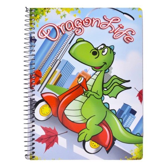 CADERNO ESPIRAL A5 80F QUADR DRAGON LIF CADERNO ESPIRAL A5 80F QUADR DRAGON LIF