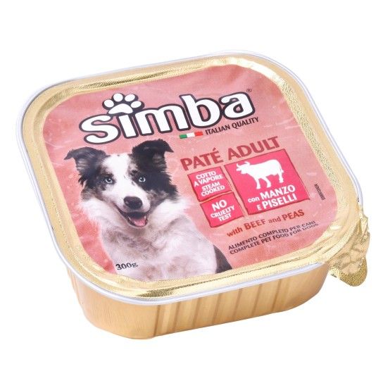 SIMBA CAO PATE CARNE VACA 300GRS CX18 20% SIMBA CAO PATE CARNE VACA 300GRS CX18 20%