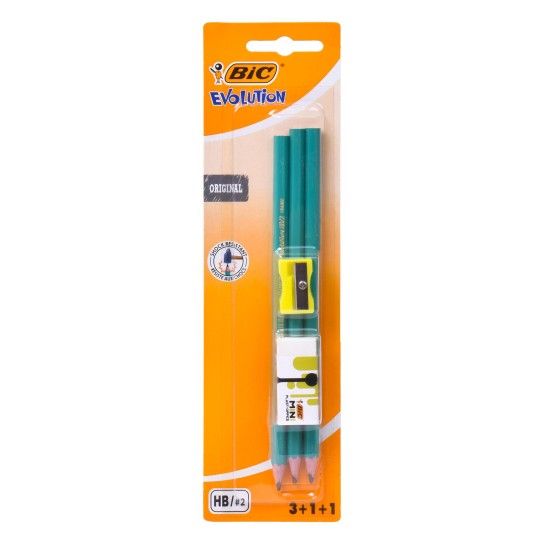 LAPIS BIC EVOLUT PACK3) C/BORRACHA+AFIA LAPIS BIC EVOLUT PACK3) C/BORRACHA+AFIA