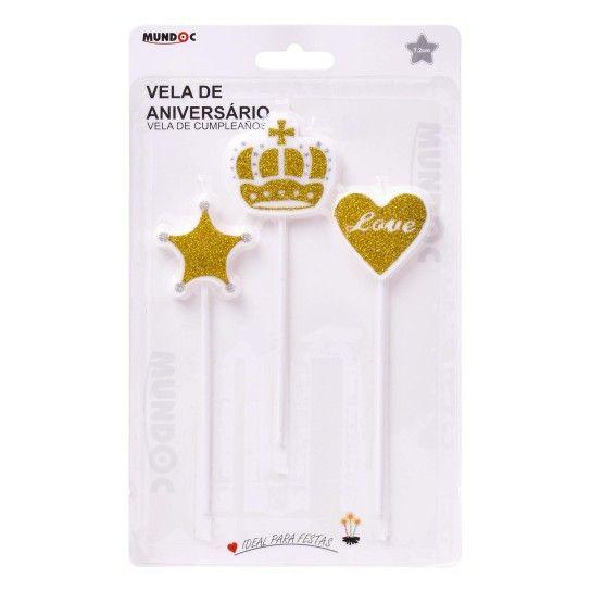 VELA ANIVERSARIO DOURADA EST/CORA/COROA VELA ANIVERSARIO DOURADA EST/CORA/COROA