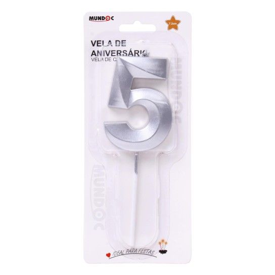 VELA ANIVERSARIO PRATA N� 5