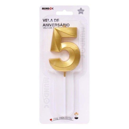 VELA ANIVERSARIO DOURADA N� 5