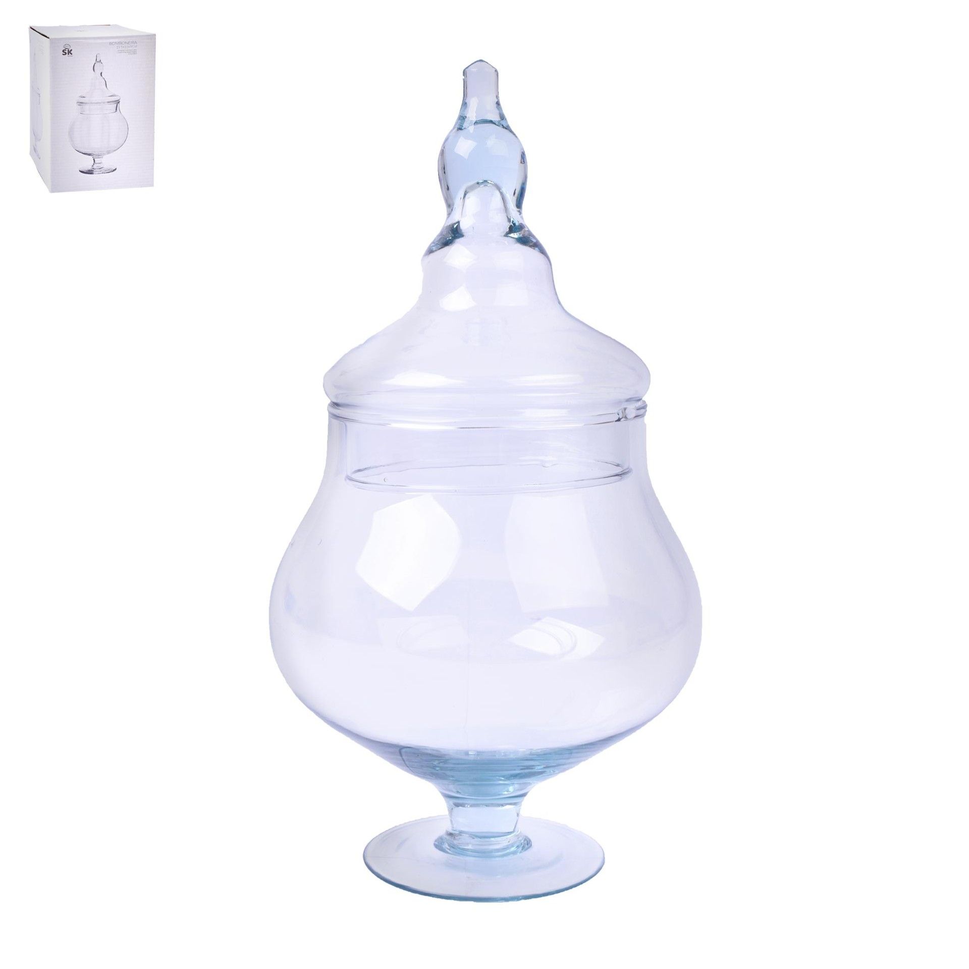 BOMBONEIRA VIDRO 13x13x25CM 660-6015 CX12 BOMBONEIRA VIDRO 13x13x25CM 660-6015 CX12