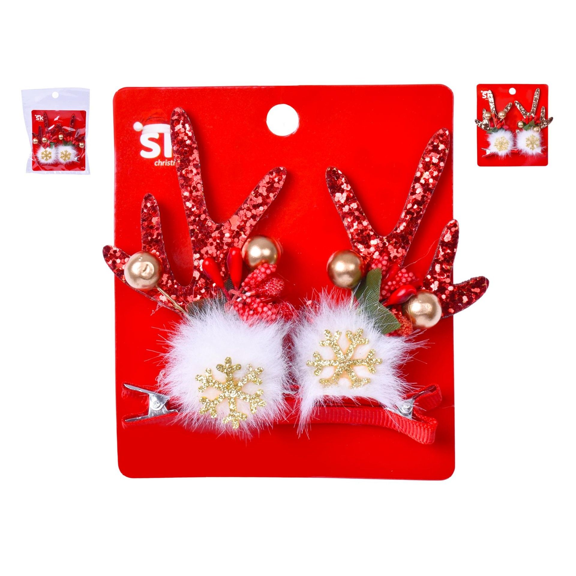 GANCHO NATAL P/CABELO 2UN 4,7X7CM SK 1263-171 CX24