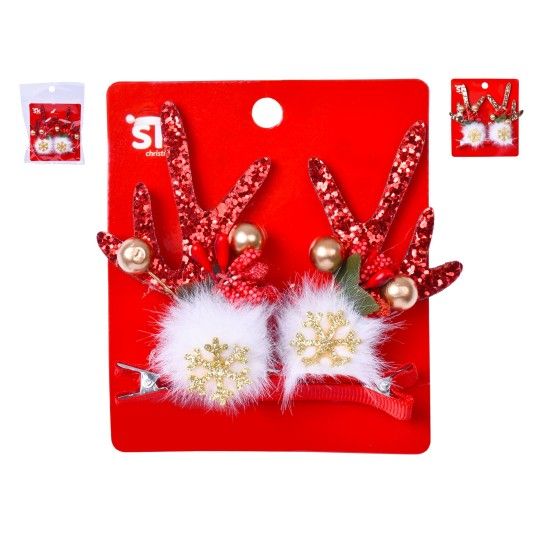 GANCHO NATAL P/CABELO 2UN 4,7X7CM SK 1263-171 CX24