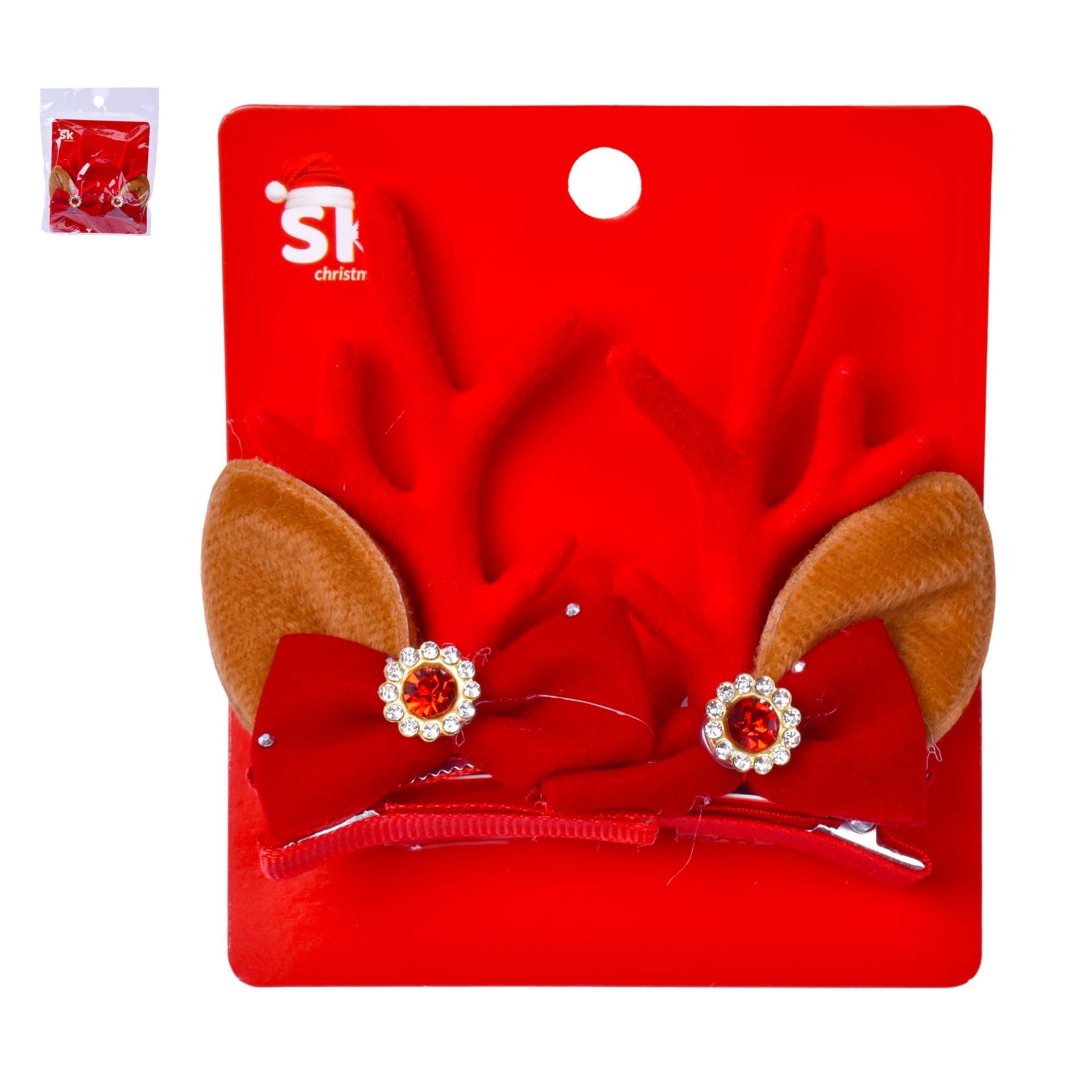 GANCHO NATAL P/CABELO 2UN 4,7X7CM SK 1263-170 CX24