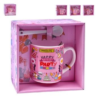 SET CANECA+COLHER 7,8CM SK 3194-301 CX60