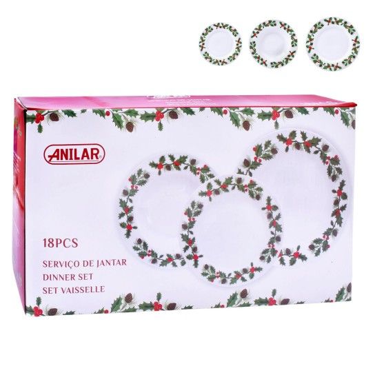 SERVIÇO JANTAR NATAL 18PCS M24002 SERVIÇO JANTAR NATAL 18PCS M24002
