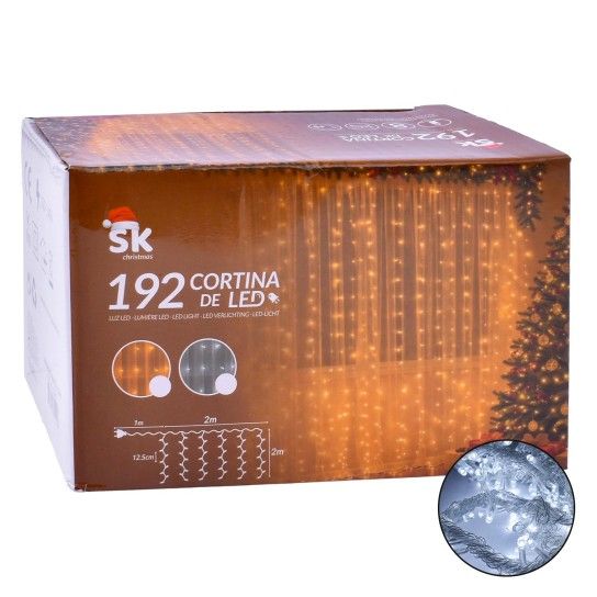 CORTINA LUZ BRANCA 192LED 2M SK2697-130B-02 CX48 CORTINA LUZ BRANCA 192LED 2M SK2697-130B-02 CX48
