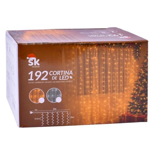 CORTINA LUZ BRANCA 192LED 2M SK2697-130B-02 CX48 CORTINA LUZ BRANCA 192LED 2M SK2697-130B-02 CX48