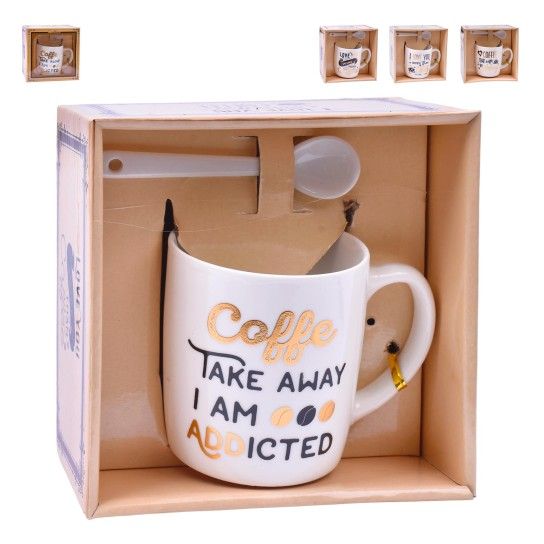 SET CANECA+COLHER 7,8CM SK 3194-300 CX60