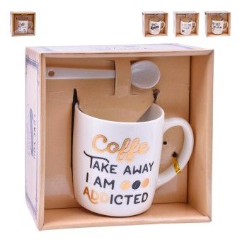 SET CANECA+COLHER 7,8CM SK 3194-300 CX60