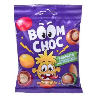BOOMCHOC AMENDOIM CHOCOLATE LEITE CORES 80G